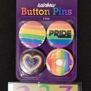 NEW 4 Piece Set Pride Buttons PinBacks - Pride